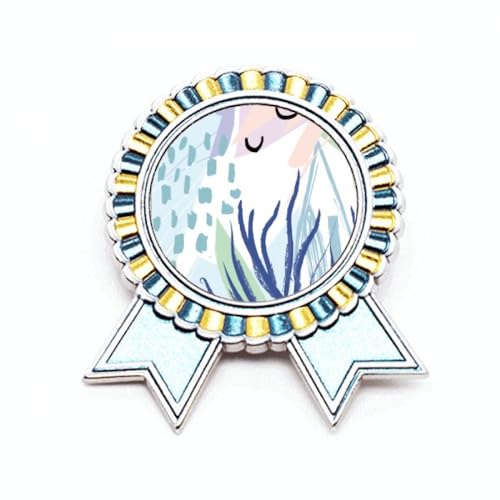 Broche de la mer en peinture abstraite un bijou d'artiste en métal M