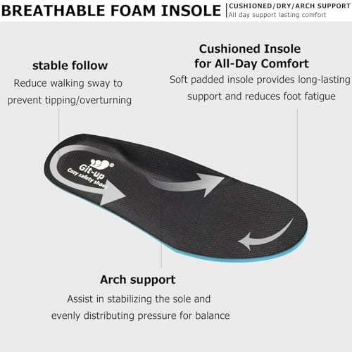 Image of Git-up Women's Arch Support Walking Shoes, Breathable Wide Toe Box Nursing Work Shoes for Plantar Fasciitis