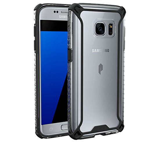 POETIC Galaxy S7 Case, Affinity Series, Premium Thin, Corner Protection, No Bulk/Protection Where its Needed/Dual Material Slim Fit Protective Bumper Case for Samsung Galaxy S7 Black/Clear
