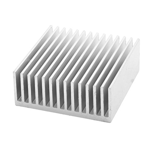 sourcing map Aluminium Sink Cooling Fin Heatsink 50mm x 50mm x 20mm Silver Tone