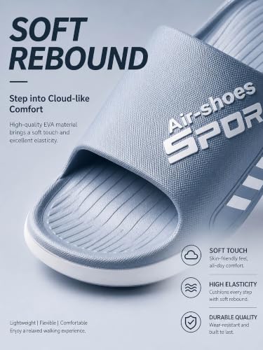 Image of Beach Pool Slides Sandals for Men,Bathroom Shower Shoes,Couple Slides Slippers Outdoor Indoor,Home House Slide Sandals