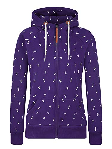 Seamido Damen Sweatjacke Hoodie Sweatshirt Kapuzenpullover Mit Taschen (Violett, 3XL) Cover
