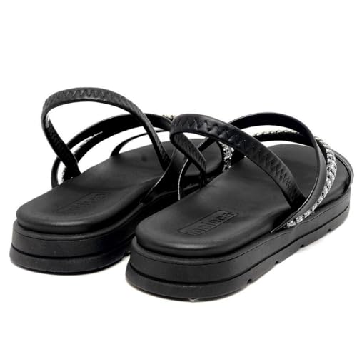 Moleca, Sandália Moleca Com Strass Original Confortável Calce Facil Cor:Preto;Tamanho:37