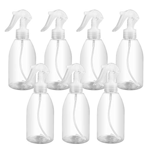 Plastic spray Bottle 10oz/300ml，Woaiwo-q Soap Dispenser Empty Shampoo Dispenser Bottles for Cleaning Solutions,Hair,Oils,(7 pack.clear)