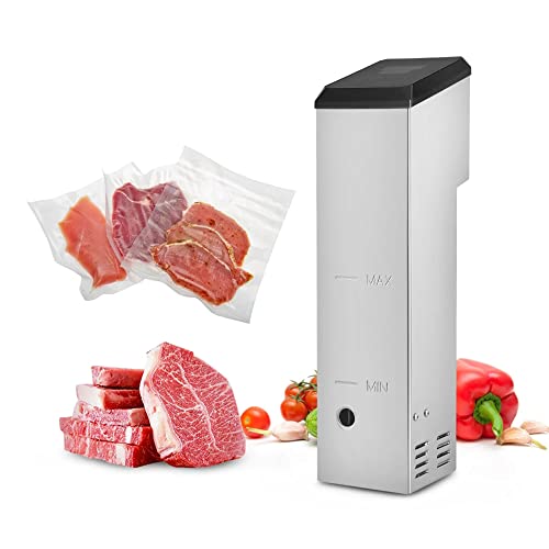 KELUNIS 1100w Commercial Sous Vide Cooker Machine, Ultra-quiet Fast-heating Immersion Circulator with 360° Water Circulation System & Timer for Cooking