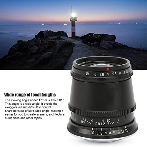 17 mm F1.4 M4/3 Mount Objektiv, Weitwinkel und große Blende 17 mm F1.4 M4/3 Mount APS-C MF Kameraobjektiv für E-M5 E-M10… – Bild 4