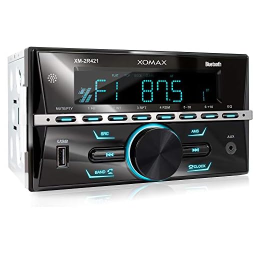 XOMAX XM-2R421 Radio de Coche con Bluetooth I RDS I Am, FM I USB, AUX I 7 Colores de luz Ajustables I 2 DIN