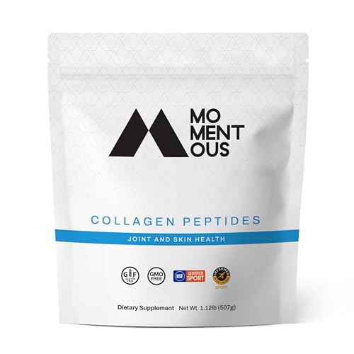 Momentous Grass Fed Collagen Peptides Powder - Collagen Protein Powder for Hair, Skin, Nails & Joint Health Support - Collagen Powder with Fortigel & Vitamin-C - Collagen for Women & Men, 30 Servings