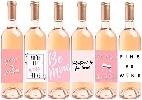 6 Anniversary Engagement or Valentine’s Day Wine Bottle Labels – Perfect Wedding Shower Gift for Couples Celebrating Love Anniversary Proposal Waterproof You’re My Person Couple’s Wine Labels