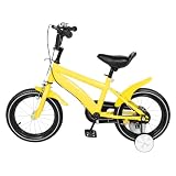 SFTYEI Bicicletta per bambini da 14 pollici, bicicletta per ragazzi con ruote di sostegno, bicicletta educativa con sedile regolabile, bicicletta per principianti con telaio robusto, mozzo a ruota