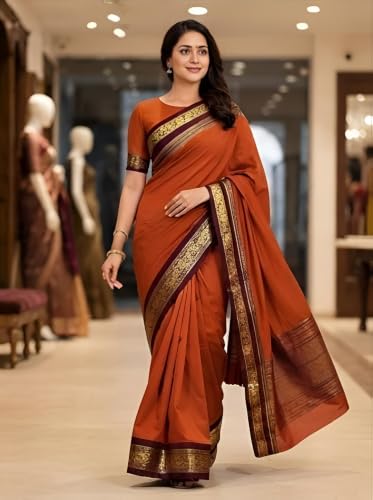ZHANAKI VASTRA orange mysore silk saree – image 2