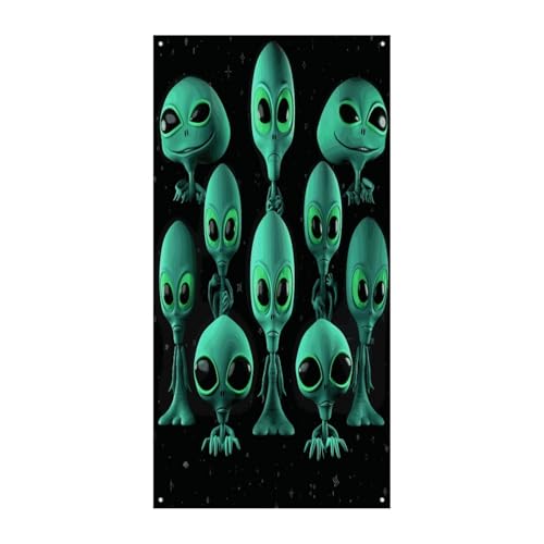 Bannière de porte Aliens 90x180 cm grande toile de fond de bienvenue extérieur