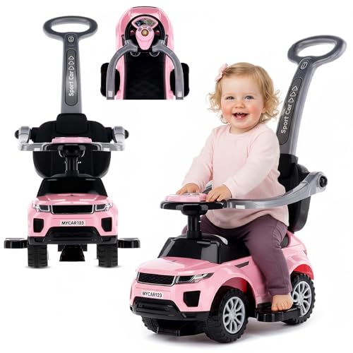 4in1 Kinderauto Rutschauto ab 1 Jahre und Schiebeauto mit Hupe und Musik,...