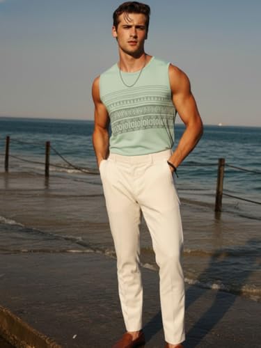 Image of Rigo Stylish Cotton Printed Vest for Men | Round Neck,Regular Fit, Sleeveless T-Shirt Vest for Men | Casual Innerwear Sando for Men & Boys - Perfect for Workouts Gym, Vacations, and Beaches