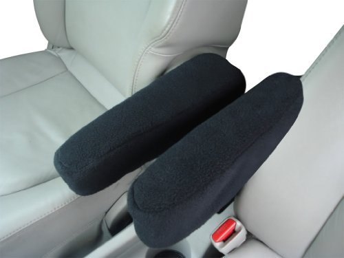 Auto Armrest Covers- Fits The Toyota Highlander 2001-2007 Auto Armrest Covers For Front Bucket Seats- Protect Fold Down Armrest Fleece Fabric 1 Pair (M) Black #TOP2
