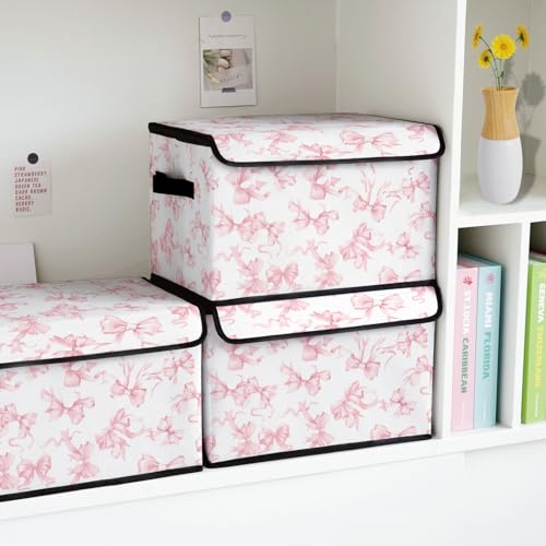 Image of Stackable Storage Bins with Lids,Closet Organizers Fabric Box for Home and Office,Blanket Clothes Organizers,Under Bed Storage Containers 3 Pack