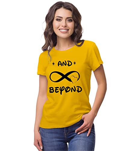 Image of Hangout Hub Men's & Women's Round Neck T-Shirt-To Infinity & Beyond-Pack of 2-Couple T-Shirts