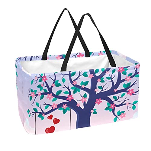 MOMOLOA Cesta De La Compra Reutilizable Columpio De Árbol Pájaro Bolsas De Supermercado Plegables Portátiles Para Picnic Cesta De Lavandería Bolsa De Compras