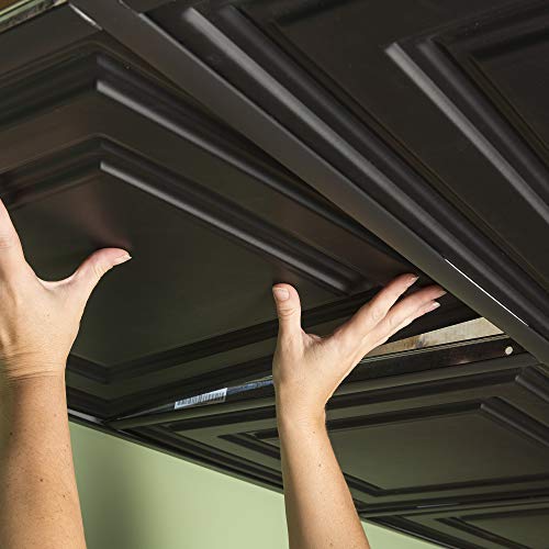 image for Genesis 2ft x 2ft Black Icon Relief Ceiling Tiles - Easy Drop-In Insta