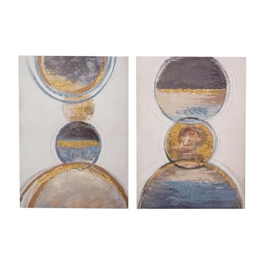 Set 2 Lienzos Abstacto 40% Pintado Mano 50X3X70 Cm