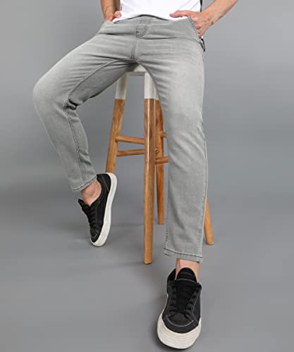 Image of Urbano Fashion Men's Regular Fit Mid Rise Washed Jogger Jeans Stretchable