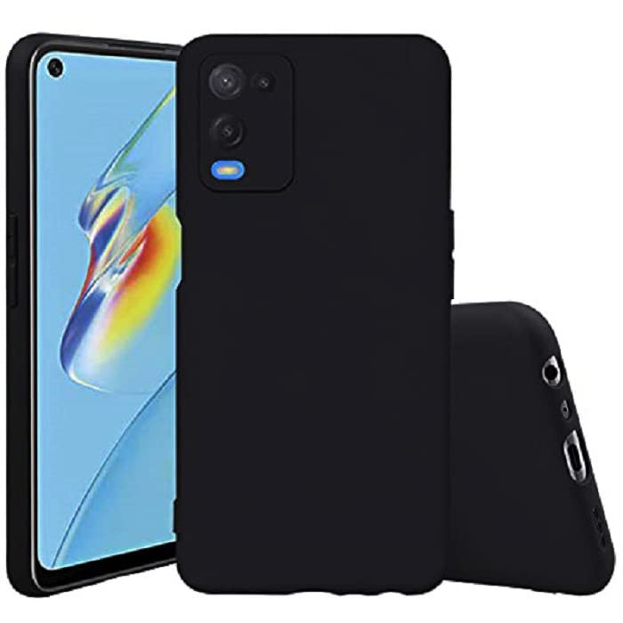 Image of Mobile Back Cover Case for Oppo A54 (4G) (Silicone Case|CameraProtection|Black SC1510)