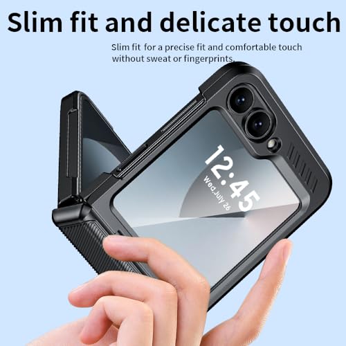 Image of Midkart Hinge Protection Cover Compatible with Samsung Galaxy Z Flip 6 / Z Flip 7 FE with Built-in Screen Protection Armor Case Shockproof, Blue