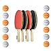 Feed the Fit Ping Pong Paddle Set - Professional 4-Player Table Tennis Racket Bundle with 12 Balls and Carrying Case, Perfect Grip and Control - Great Outdoor Activity for Family, Kids and Friends
