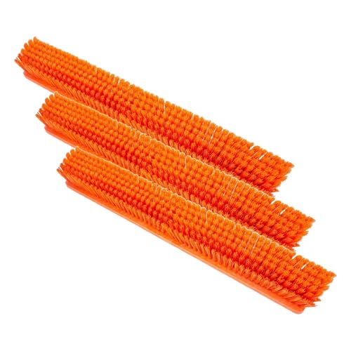 SPARTA 41891EC24 Omni Sweep Plastic Push Broom Head, Heavy Duty, Industrial Broom with Color Code System for Outdoor, Indoor, Garage, Concrete, Patio, Kitchen, Bathroom, 24 Inches, Orange (Pack of 3)