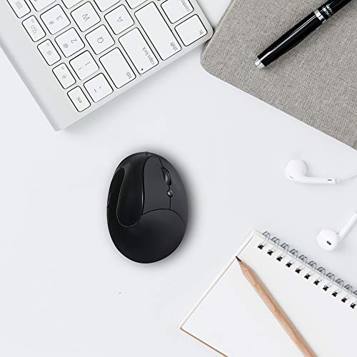 Ergonomic Vertical Mouse, Wireless 2.4G High Precision Rechargeable Optical Vertical Mouse Ergonomic Wired Mouse USB Mice Elegant Design Optical Carpal Tunnel Mouse for Laptop PC Computer Desktop - Image 4