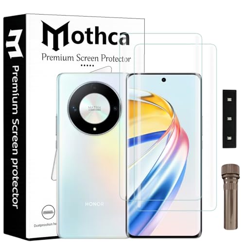 Image of Mothca Curved UV Tempered Glass Screen Protector for Honor X9B | Transparent | Pack of 2 | Borderless Full Screen Coverage with UV Installation Kit