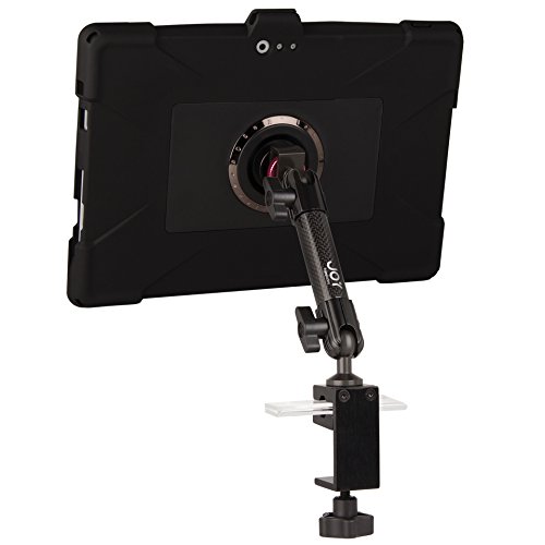 The Joy Factory MagConnect Carbon Fiber C-Clamp Mount with aXtion Edge M Rugged Shockproof Case for Surface Pro (2017) and Surface Pro 4 (MWM202)