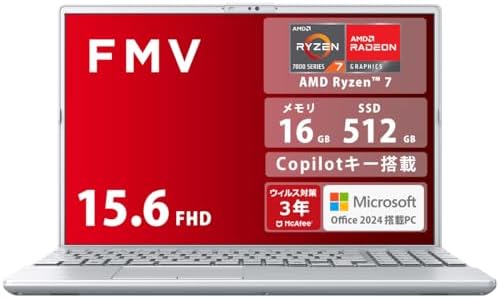 （00:30時点） FMV 富士通 ノートパソコン Note A WA1-K3 (MS Office 2024/Copilotキー搭載/Win 11/15.6型/AMD Ryzen 7/16GB/SSD 512GB/スーパーマルチドライブ) FMVWK3A75F_AZ