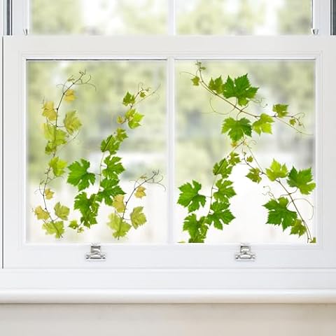 Supzone Green Vine Window Clings Spring Hanging Green Leaves Window Decals Reusable Thicken Anti-Collision Double-Side Window Stickers for Living Room Home Window Glass Door Decoration Cover