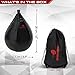 Boxerpoint Speed Bag Set - Black PU Leather, Medium - Includes 2 Hand Wraps & Carrying Bag - Durable Anti-Leak Punching Bag for Adults, Teens & Beginners - Easy Home Gym Setup for Reflex Training