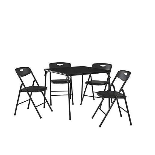 Cosco 5-Piece Folding Table and Chair Set, Black
