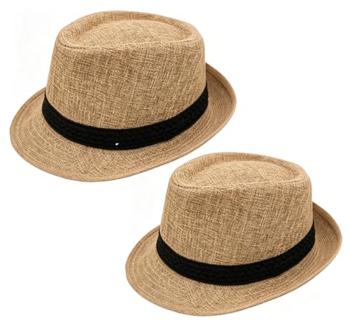 Image of 1920s Men Fedora Hat Cap for Men,Manhattan Hat for 1920s Mens Gatsby Costume Accessories