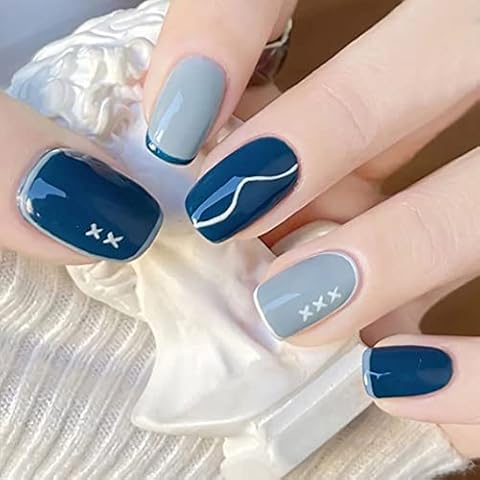 GANMFOYC 72 pieces of coffin fake nails, short fake nail tips, full coverage, pressed on acrylic fake nails, and pasted on girls and women’s nails Cover