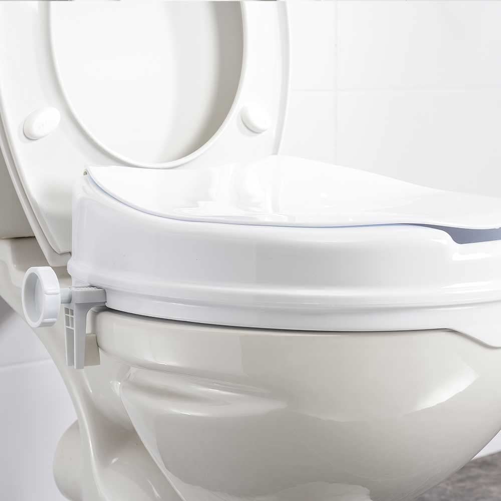 NRS Healthcare 2" (50 mm) Linton podwyższona deska sedesowa z pokrywką, biała