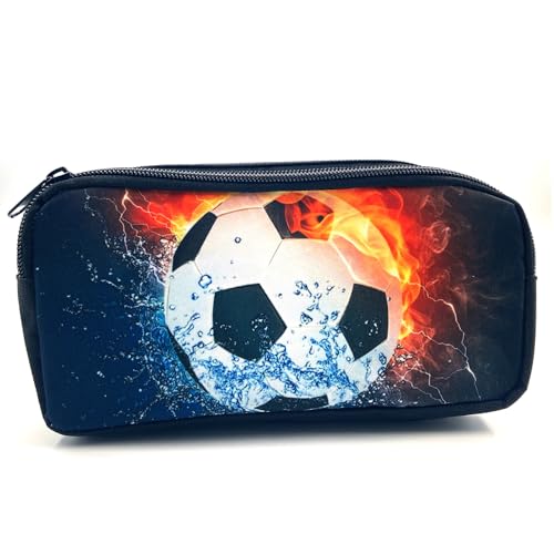 mkemka Federtasche Jungen Fussball, Federmäppchen fußball Schlamppermäppchen Jungs, Großer Kapazität Federmäppchen für Jungen, Mädchen, Studenten