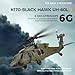 FunXylophy WL K170 RC Helicopter, 2.4G 4CH Flybarless 6-Axis Gyroscope Altitude Hovering RC Military Helicopter with Display Stand and Apron Takeoff Landing Pads (RTF Version)