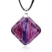 Chuvora Hand Blown Venetian Murano Glass Purple and Pink Pendant Necklace, 18-20 inches