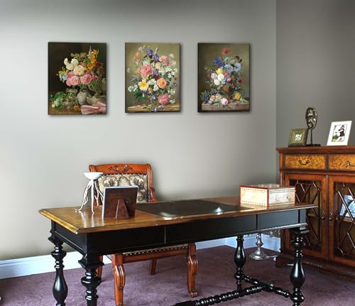 Image of msspart Flowers in a Porcelain Vase Classic Painting by Ferdinand Georg Waldmuller Canvas Wall Art, Vintage Floral Pictures Artwork Print for Living Room, Bedroom Dining Room Home Decor