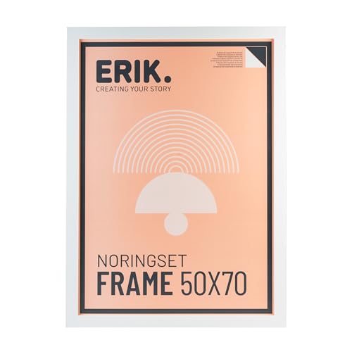 Grupo Erik Cornice 50x70 cm Nera - Portafoto da Parete in MDF Effetto Legno per Poster, Quadri, Puzzle o Foto | Cornice da Parete con Accessori per Appendere Inclusi e Packaging Protettivo