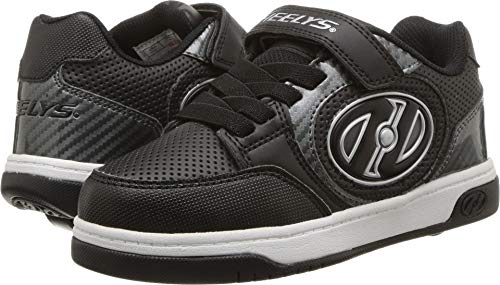 Heelys Kids' Plus X2 Lighted Tennis Shoe, Black/Carbon, 3 M US Little Kid