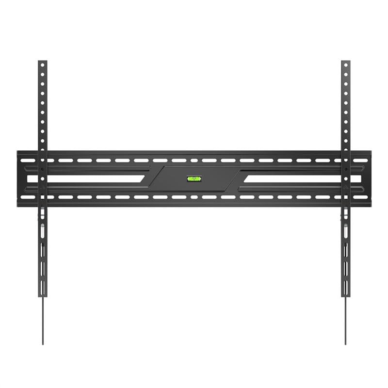 goobay TV Wandhalterung -Fixed- 43 bis 100 Zoll (109-245 cm) Extraflache Wandhalterung (2,7 cm Abstand) mit integrierter Wasserwaage, TV Halterung bis 75 kg, kompatibel mit Vesa 900x600 Schwarz-79759