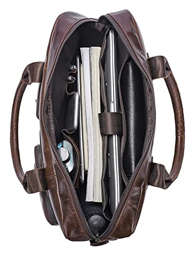 Multi Pocket Messenger Bag Vintage Briefcase 14 Inch Laptop Shoulder Bag Computer Tablet Tote Handbag4