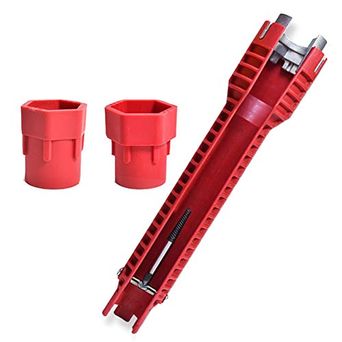 WMAZtool Faucet and Sink Installer Tools, (Screw Head) Waste Pipe Extractor & 3 Replaceable Heads for Plumbing/Toilet Bowl/Sink/Bathroom/Kitchen Plumbing