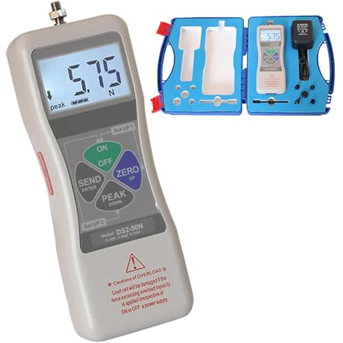 McbeAn Digital Force Gauge, 500N High Precision Push Force Gauge Tension Meter with USB Output, N/Lbf/Kgf Units Switchable, for Lab Tension and Compression Load Tests