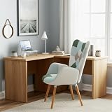 MEUBLE COSY Sedia da Ufficio Scandinava con Braccioli, Poltrona da Scrivania Ergonomica Imbottita in Tessuto, Sedia da Lavoro Comoda per Studio, Home Office, Patchwork Verde